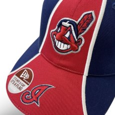 画像2: Deadstock New Era Cleveland Indians 6panel Cap NavyｘRed / デッドストック ニューエラ インディアンス 6パネル キャップ ネイビーｘレッド (2)