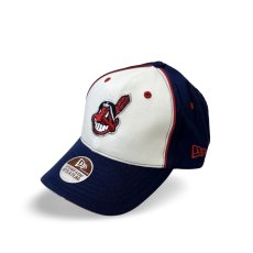 画像1: Deadstock New Era Cleveland Indians 6panel Cap NavyｘWhite / デッドストック ニューエラ インディアンス 6パネル キャップ ネイビーｘホワイト (1)