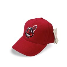 画像1: Deadstock Cleveland Indians 6panel Cap Red / デッドストック インディアンス 6パネル キャップ レッド (1)
