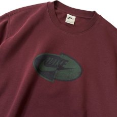 画像2: NIKE Sprit Logo Crewneck Sweat Shirts Burgundy (2)