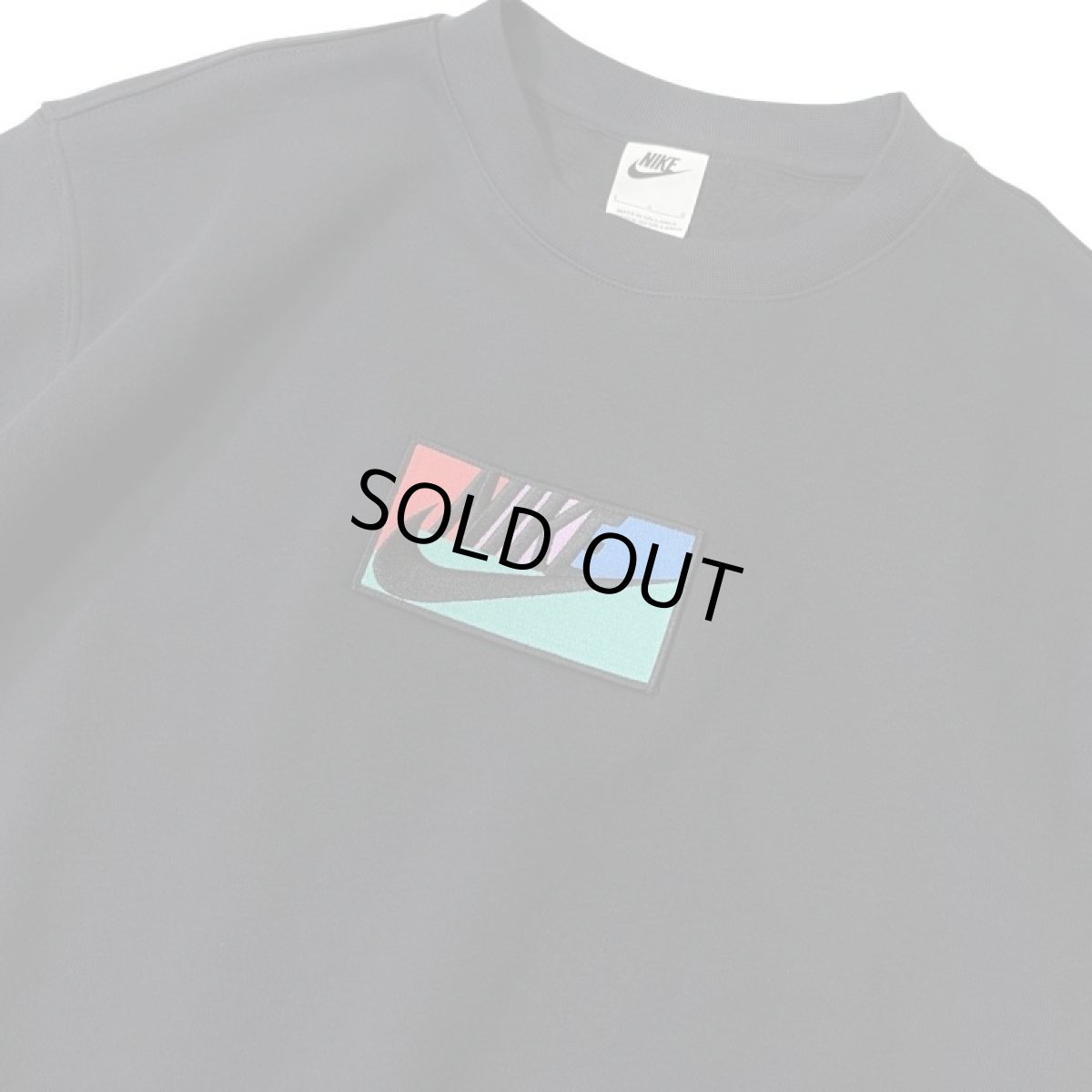 画像2: NIKE Club Patch Crewneck Sweat Shirts Black (2)