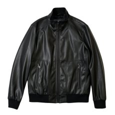 画像1: Calvin Klein Single Riders Jacket Black / カルバンクライン シングル ライダースジャケット ブラック (1)