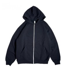 画像1: Los Angeles Apparel 14oz Heavy Fleece Full Zip Hoodie Navy / ロサンゼルスアパレル 14オンス ヘビーフリース フルジップ スウェットフーディ ネイビー (1)