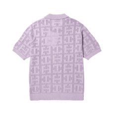 画像2: HUF Monogram Jacquard Zip Sweater Lavender / ハフ モノグラム ジャガード ジップ セーター ラベンダー (2)