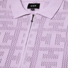 画像3: HUF Monogram Jacquard Zip Sweater Lavender / ハフ モノグラム ジャガード ジップ セーター ラベンダー (3)