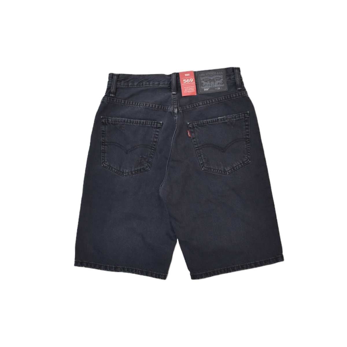 画像2: Levi's 569 Damage Denim Shorts - Black (2)