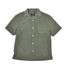 画像1: Massive Clothing S/S Corduroy Shirts Olive / マッシブクロージング ショートスリーブ コーデュロイ シャツ オリーブ (1)
