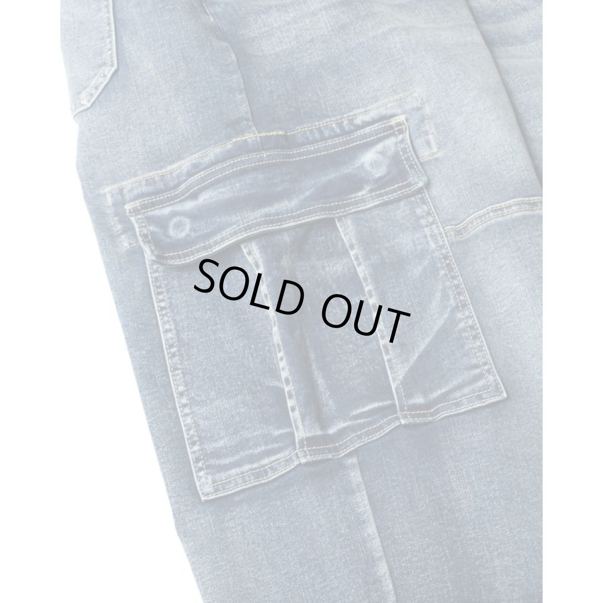 画像4: PRO CLUB Heavyweight Baggy Fit Denim Cargo Pant Dark Stonewash (4)