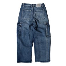 画像2: PRO CLUB Heavyweight Baggy Fit Denim Cargo Pant Dark Stone Wash (2)