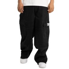 画像10: PRO CLUB Heavyweight Baggy Fit Denim Cargo Pant Black (10)