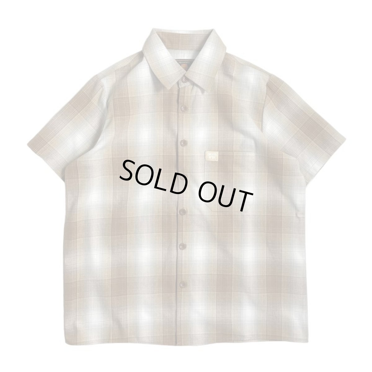 画像1: FB County S/S Checker Flannel Shirts - Tan/White (1)