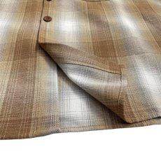 画像3: FB County S/S Checker Flannel Shirts - Tan/White (3)