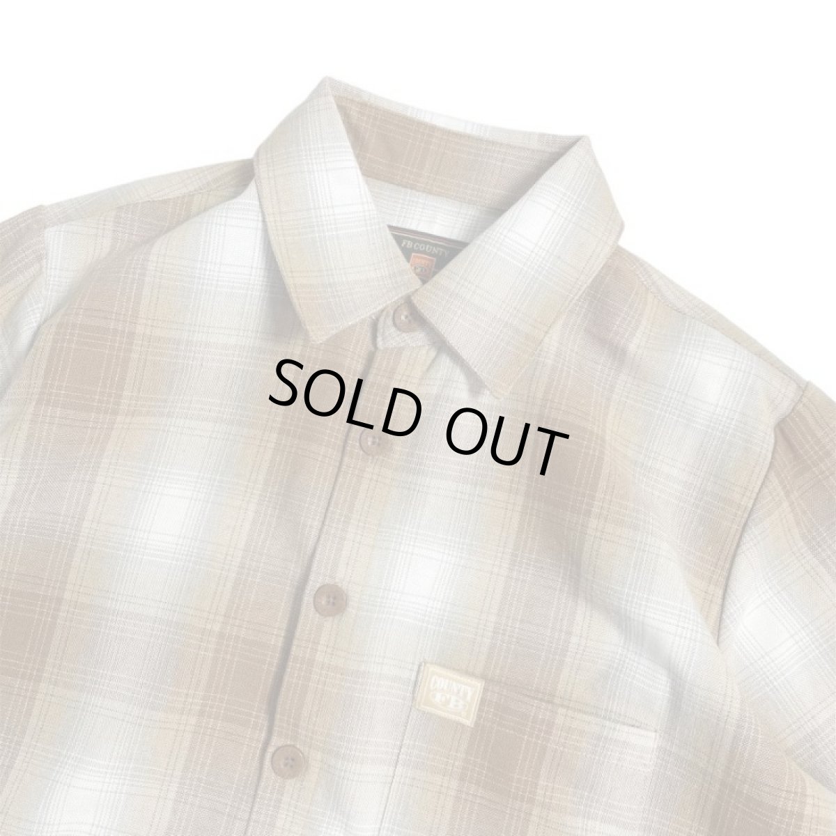 画像2: FB County S/S Checker Flannel Shirts - Tan/White (2)
