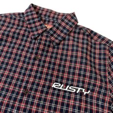 画像2: Rusty Surfboards Datsun 2K Button Up S/S Shirts NavyｘRed (2)