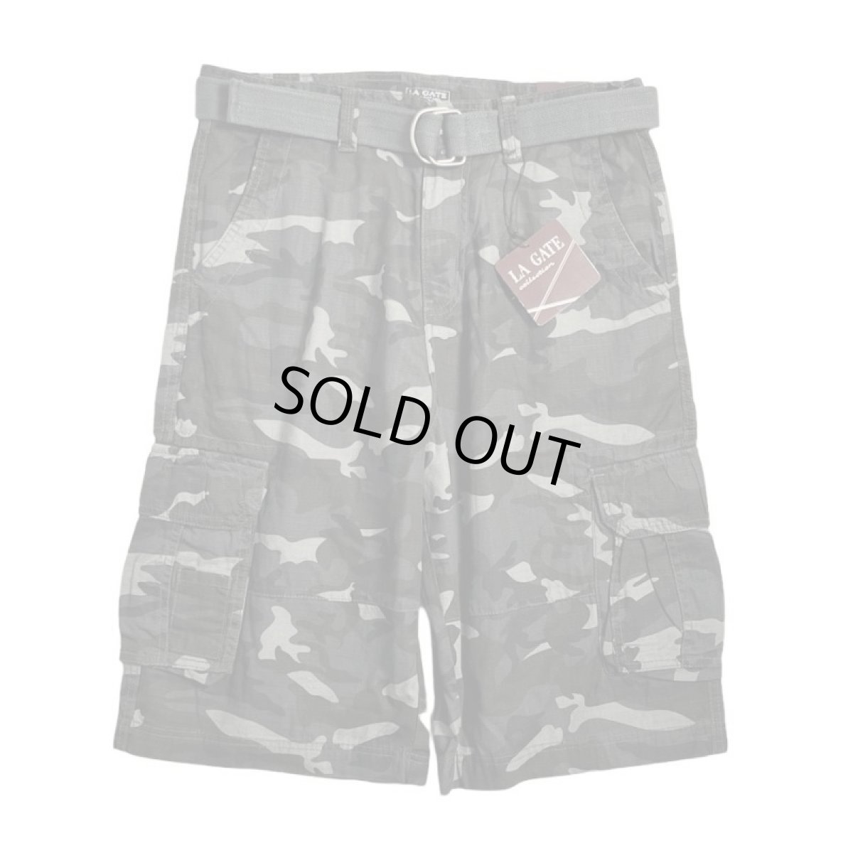 画像1: LA Gate Long Length Cargo Shorts Dk.Grey Camo (1)