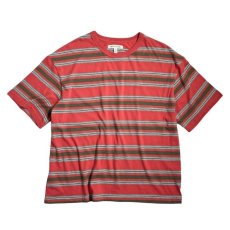 画像1: Urban Outfitters S/S Oversized Border T-Shirts Red (1)