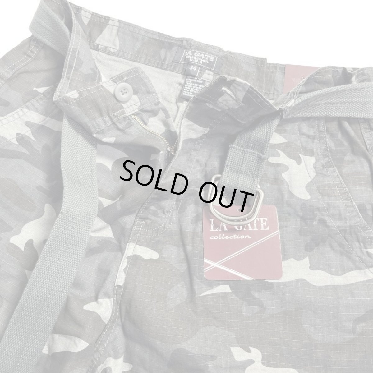 画像4: LA Gate Long Length Cargo Shorts Dk.Grey Camo (4)
