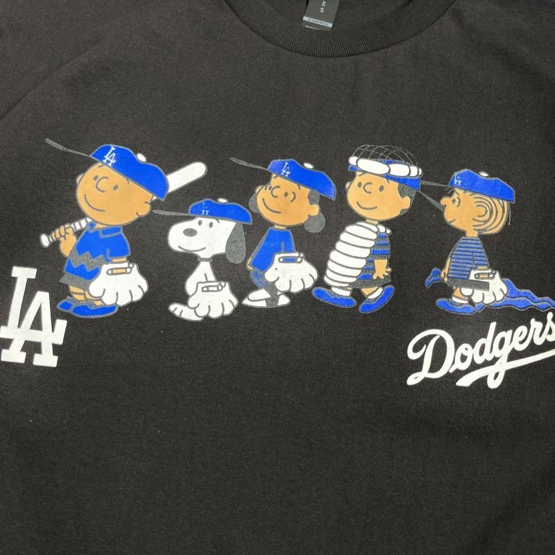 Snoopy LA Dodgers S/S T-Shirts - Black - RAWDRIP | ロウドリップ