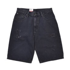画像1: Levi's 569 Damage Denim Shorts - Black (1)