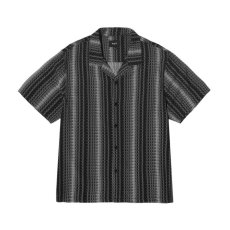 画像1: HUF Script Stripe Resort Shirts Black (1)