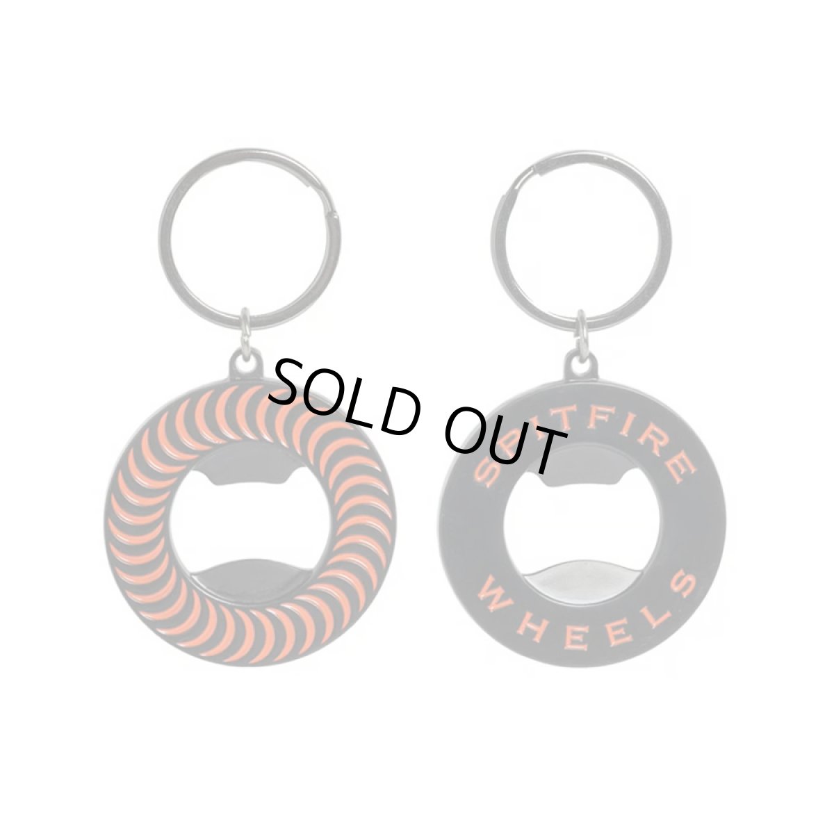 画像1: SPITFIRE Bighead Swirl Bottle Opener Keychain BlackｘRed (1)