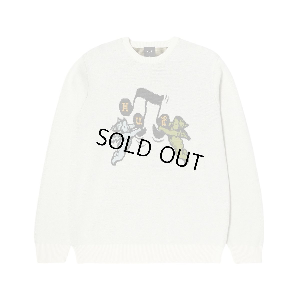 画像1: HUF Song Intarsia Sweater Linen (1)