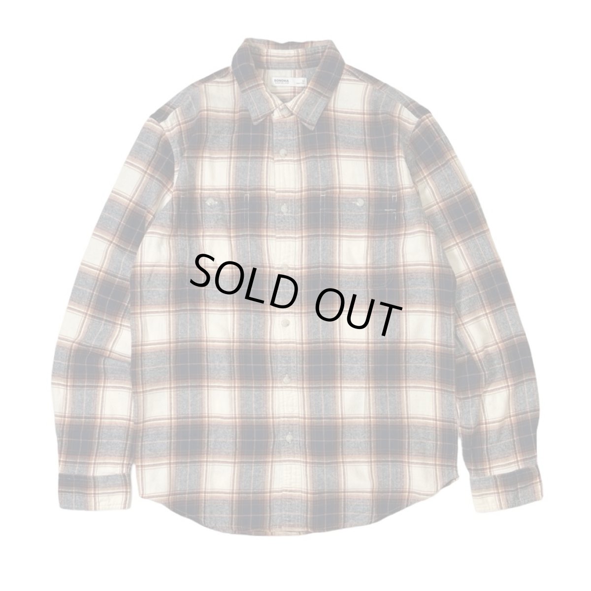 画像1: Sonoma Goods L/S Flannel Check Shirts Orange Pop Plaid (1)