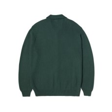 画像2: HUF Anton Zip Overdyed Sweater Hunter Green (2)