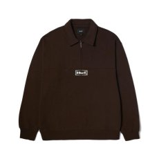 画像1: HUF Slate Quarter Zip Fleece Espresso (1)