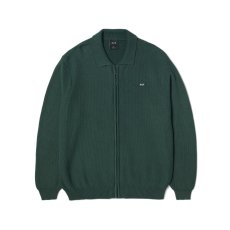 画像1: HUF Anton Zip Overdyed Sweater Hunter Green (1)