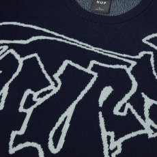 画像3: HUF Outlines Crewneck Sweater Navy (3)