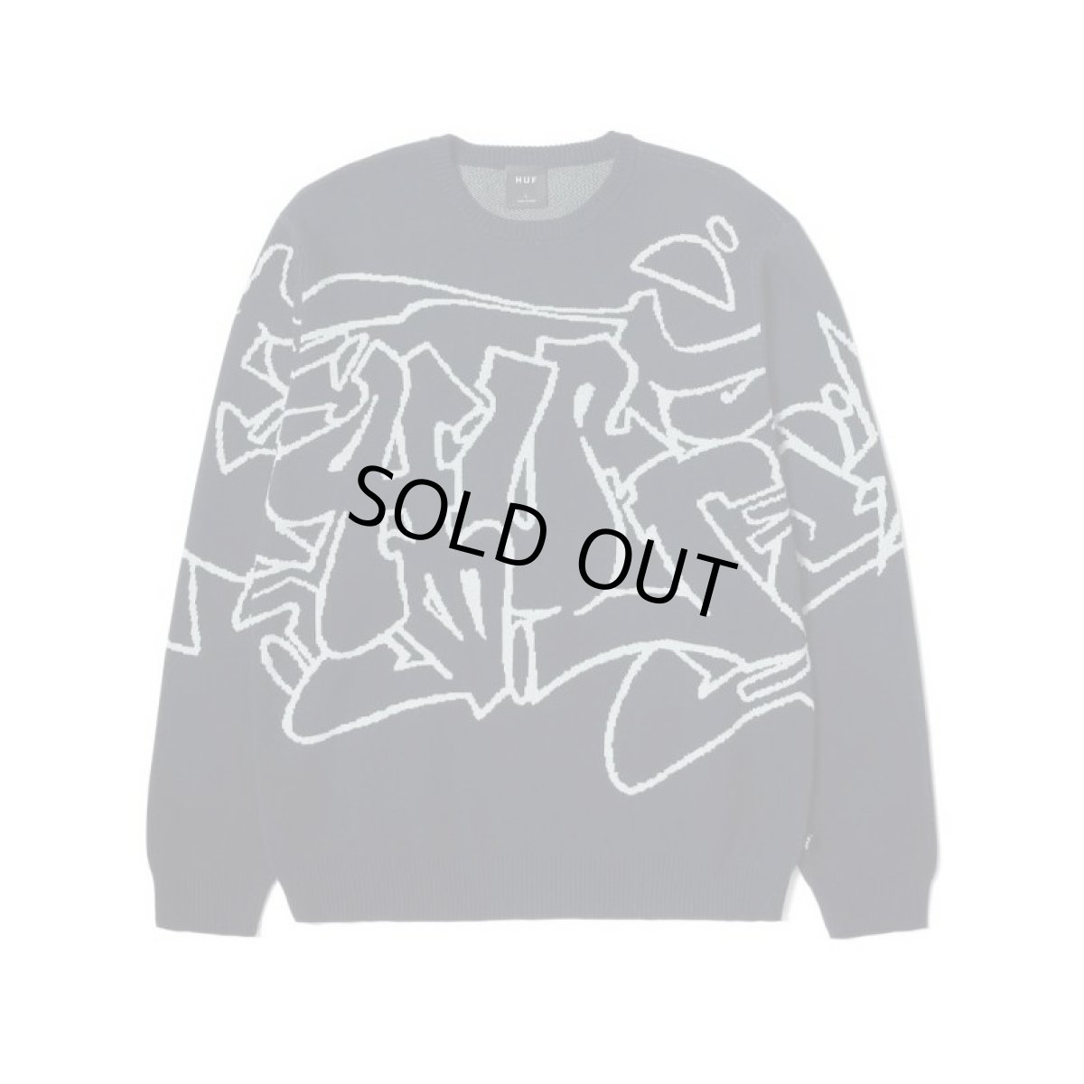 画像1: HUF Outlines Crewneck Sweater Navy (1)