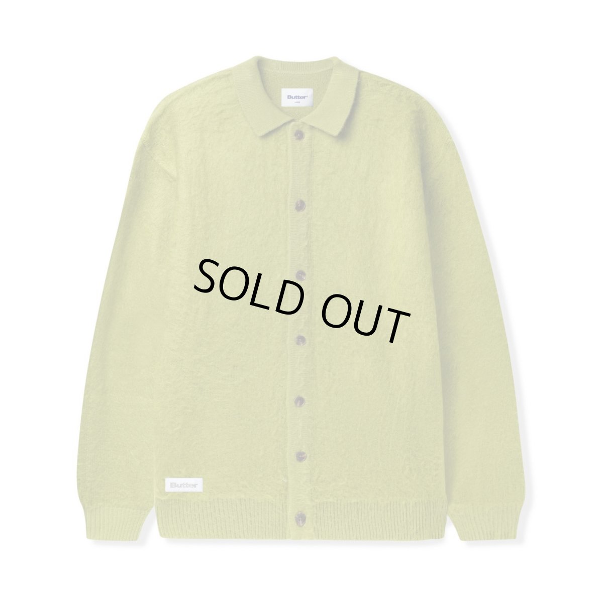 画像1: Butter Goods Mohair Button Up Knitted Shirts Moss (1)