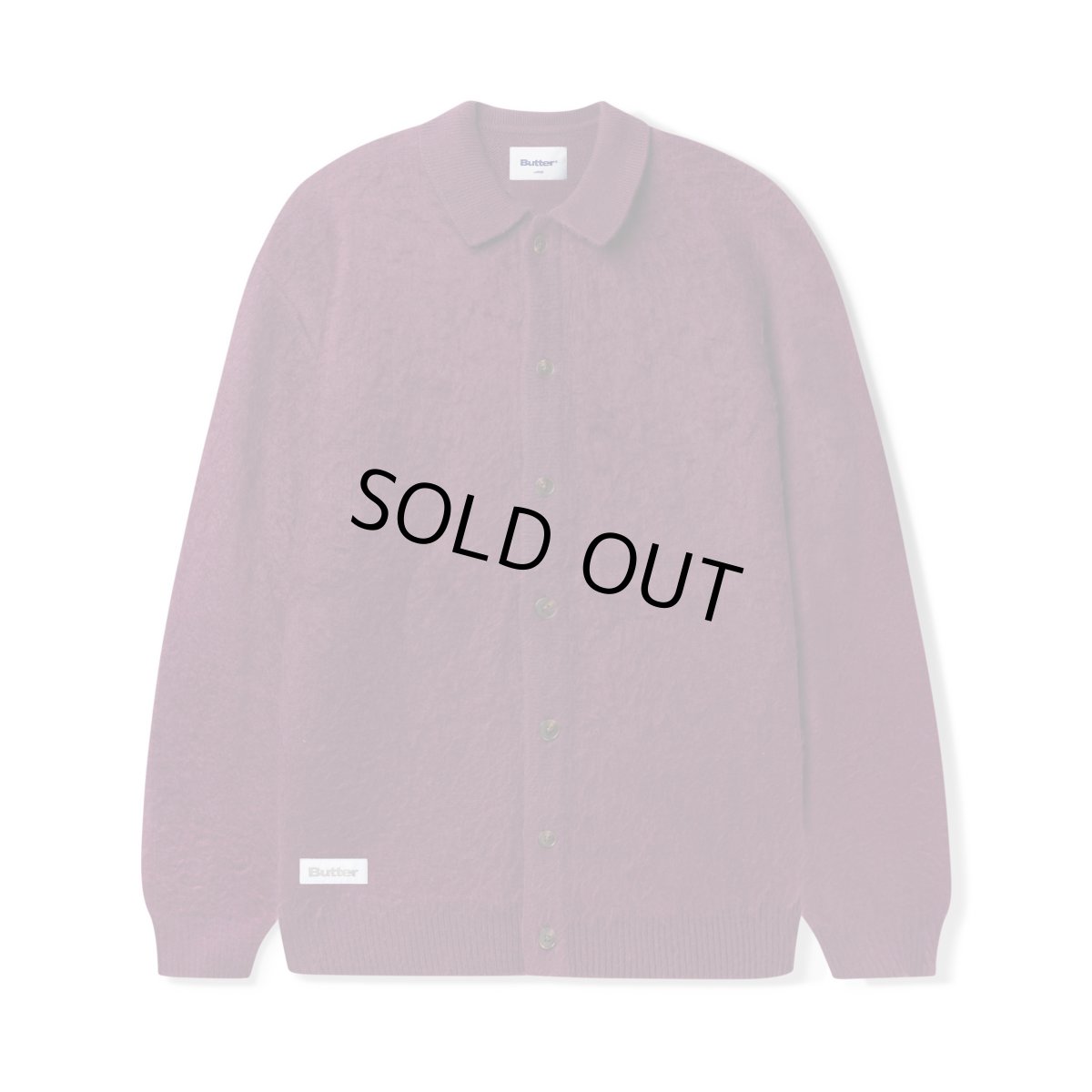 画像1: Butter Goods Mohair Button Up Knitted Shirts Purple (1)