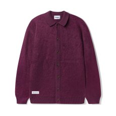 画像1: Butter Goods Mohair Button Up Knitted Shirts Purple (1)
