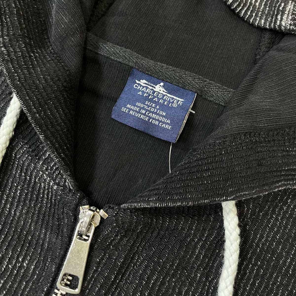 画像3: Charles River Apparel Camden Full Zip Hoodie Vintage Black (3)