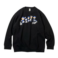 画像1: Snoopy LA Dodgers Crewneck Sweatshirts Black (1)