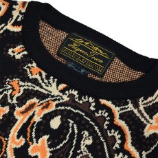 画像2: Hagerstown Cotton Paisley Sweater BlackｘBrownｘOrange (2)
