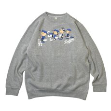 画像1: Snoopy LA Dodgers Crewneck Sweatshirts Heather Grey (1)