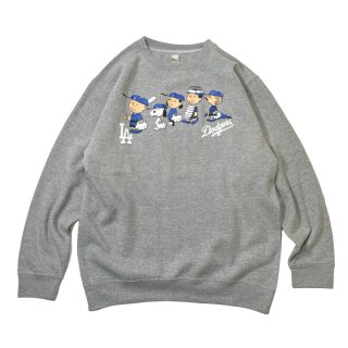 Snoopy LA Dodgers Crewneck Sweatshirts Black - RAWDRIP