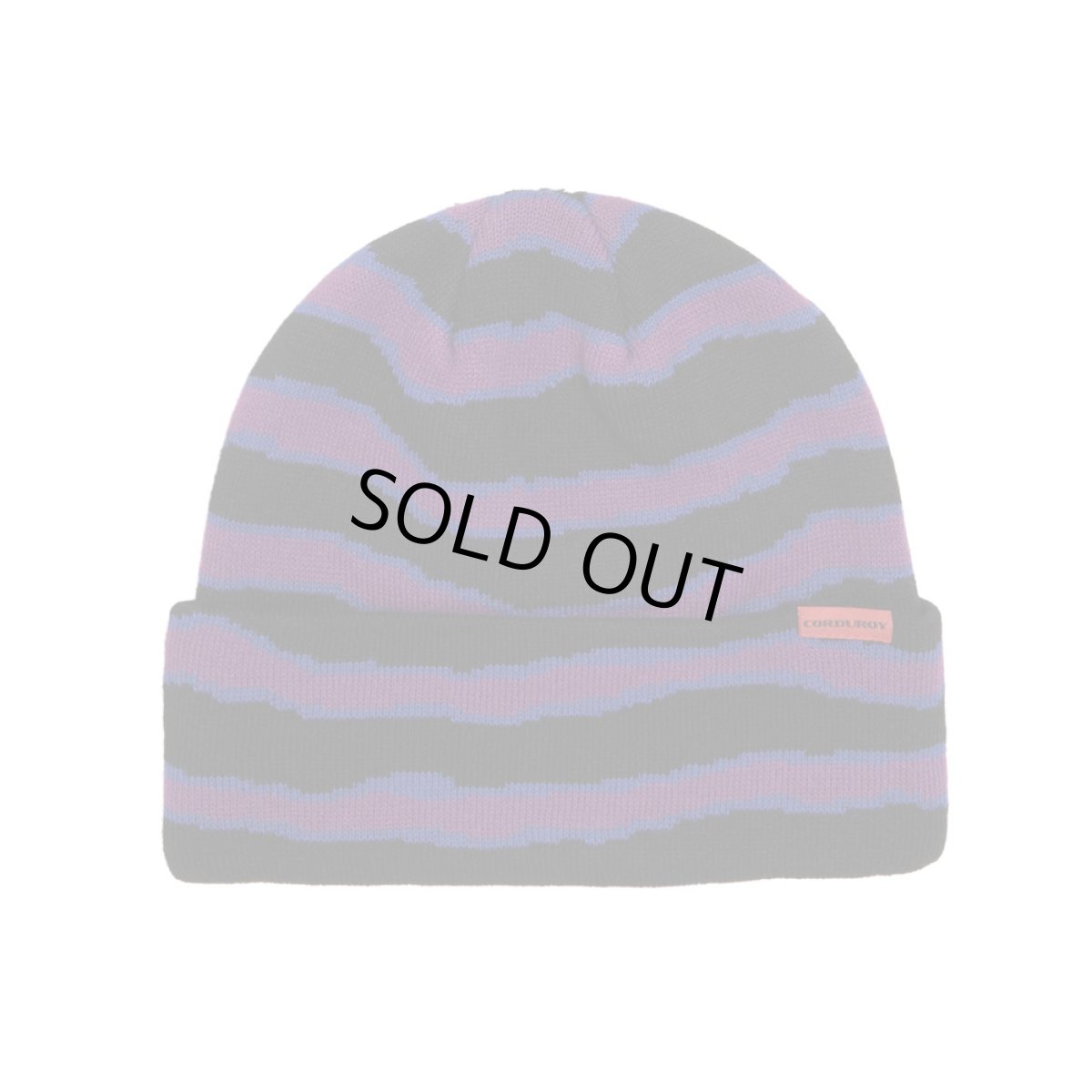 画像1: Corduroy Ripped Stripe Beanie Black (1)
