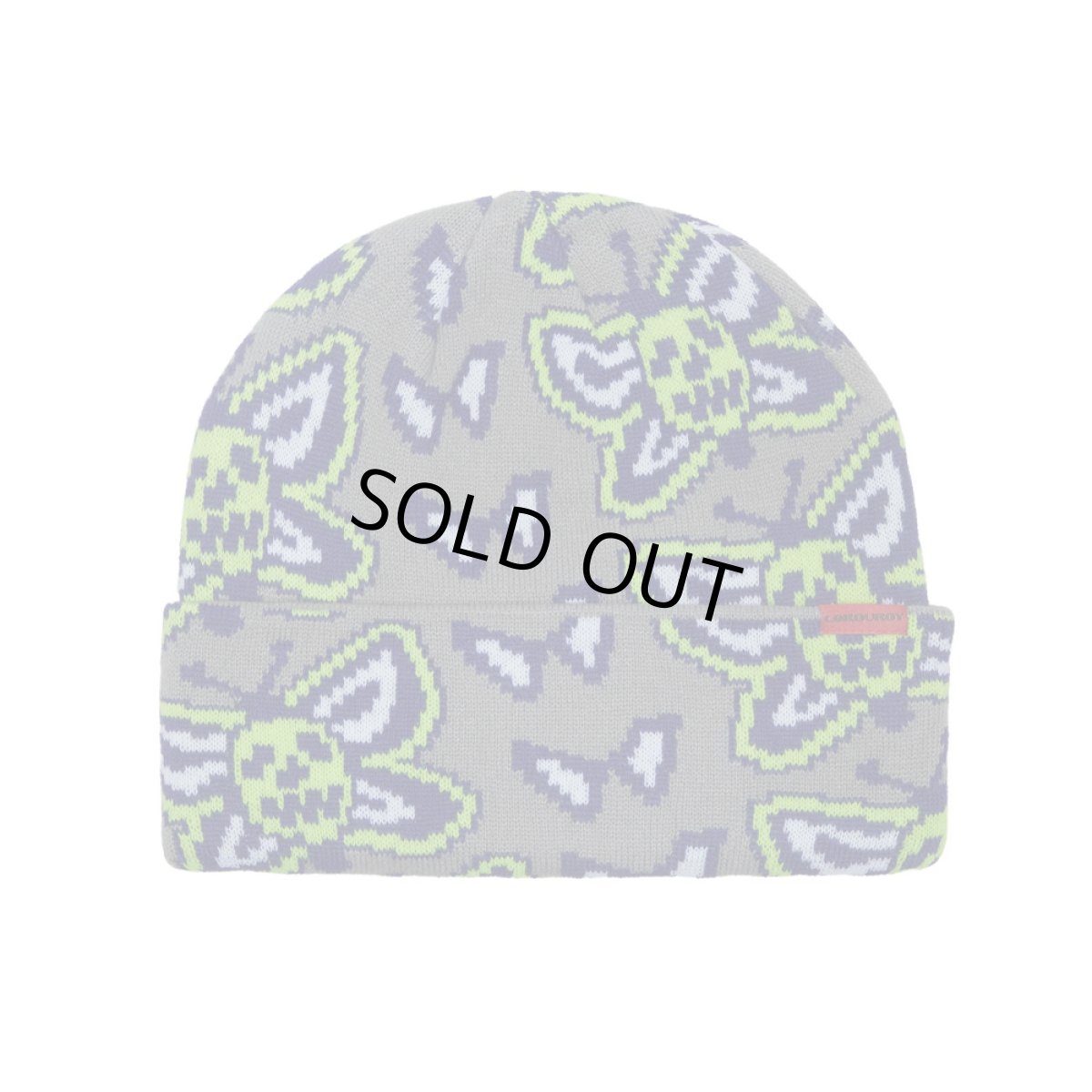 画像1: Corduroy Skull Fly Beanie Stone Grey (1)