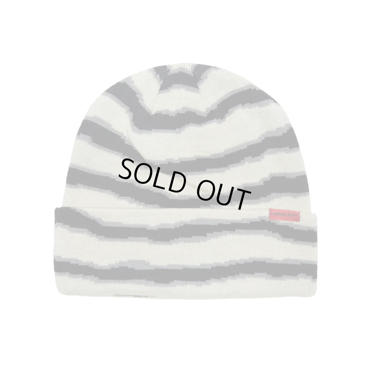 画像1: Corduroy Ripped Stripe Beanie Natural (1)