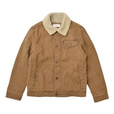画像1: Calvin Klein Sherpa Lined Duck Canvas Jacket - Brown (1)