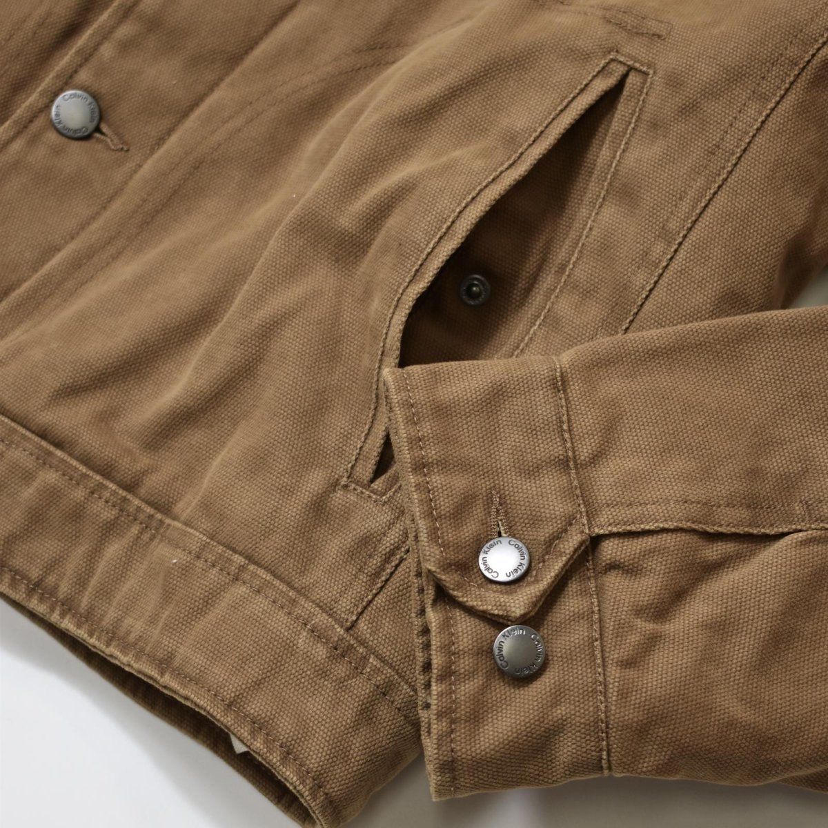 画像7: Calvin Klein Sherpa Lined Duck Canvas Jacket - Brown (7)