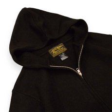 画像2: Hagerstown Double Zip Cotton Knit Hoodie - Black (2)