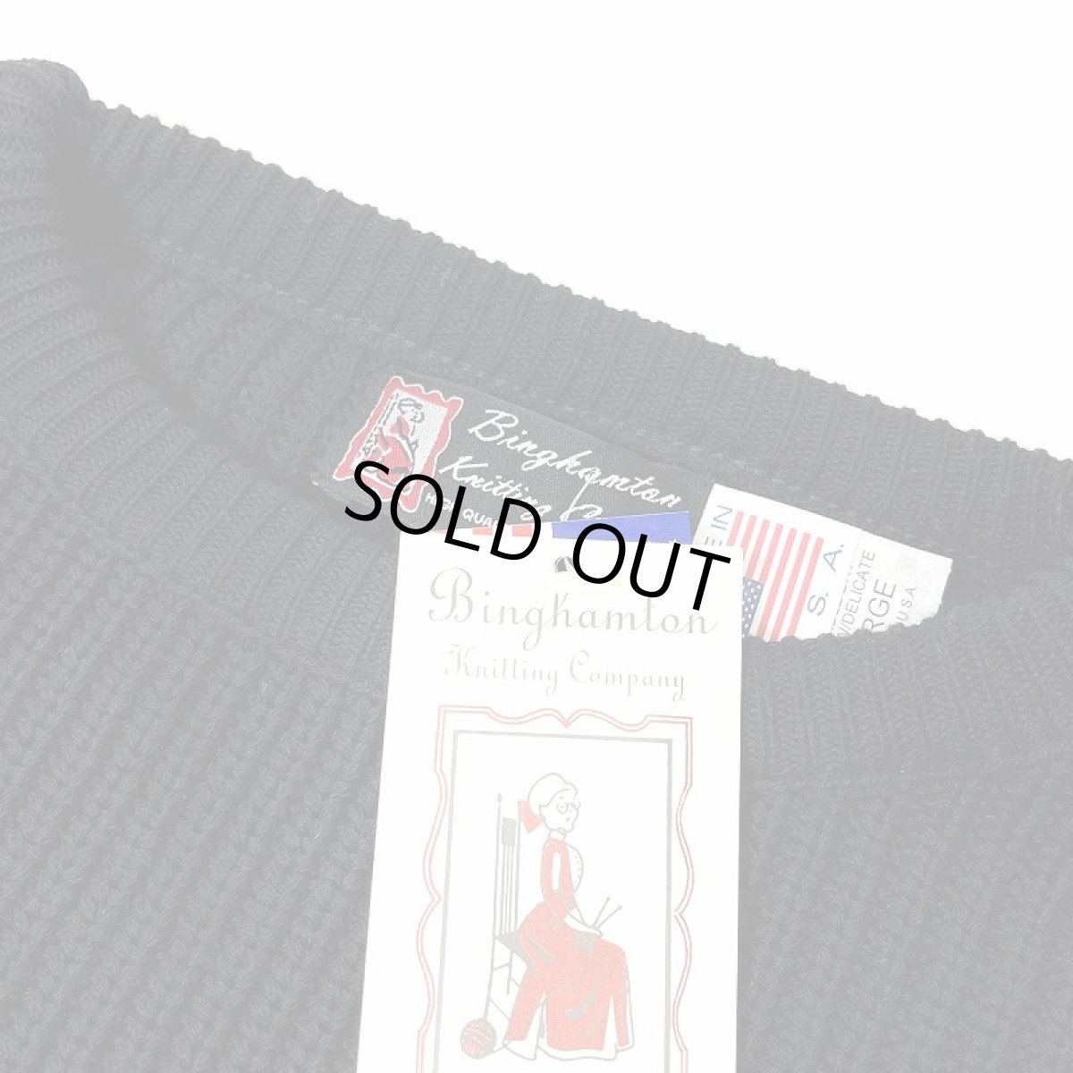 画像3: Binghamton Knitting Company Shaker Pullover Knit Sweater - Black (3)