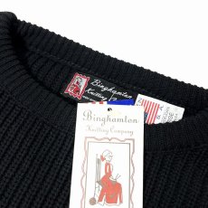 画像3: Binghamton Knitting Company Shaker Pullover Knit Sweater - Black (3)