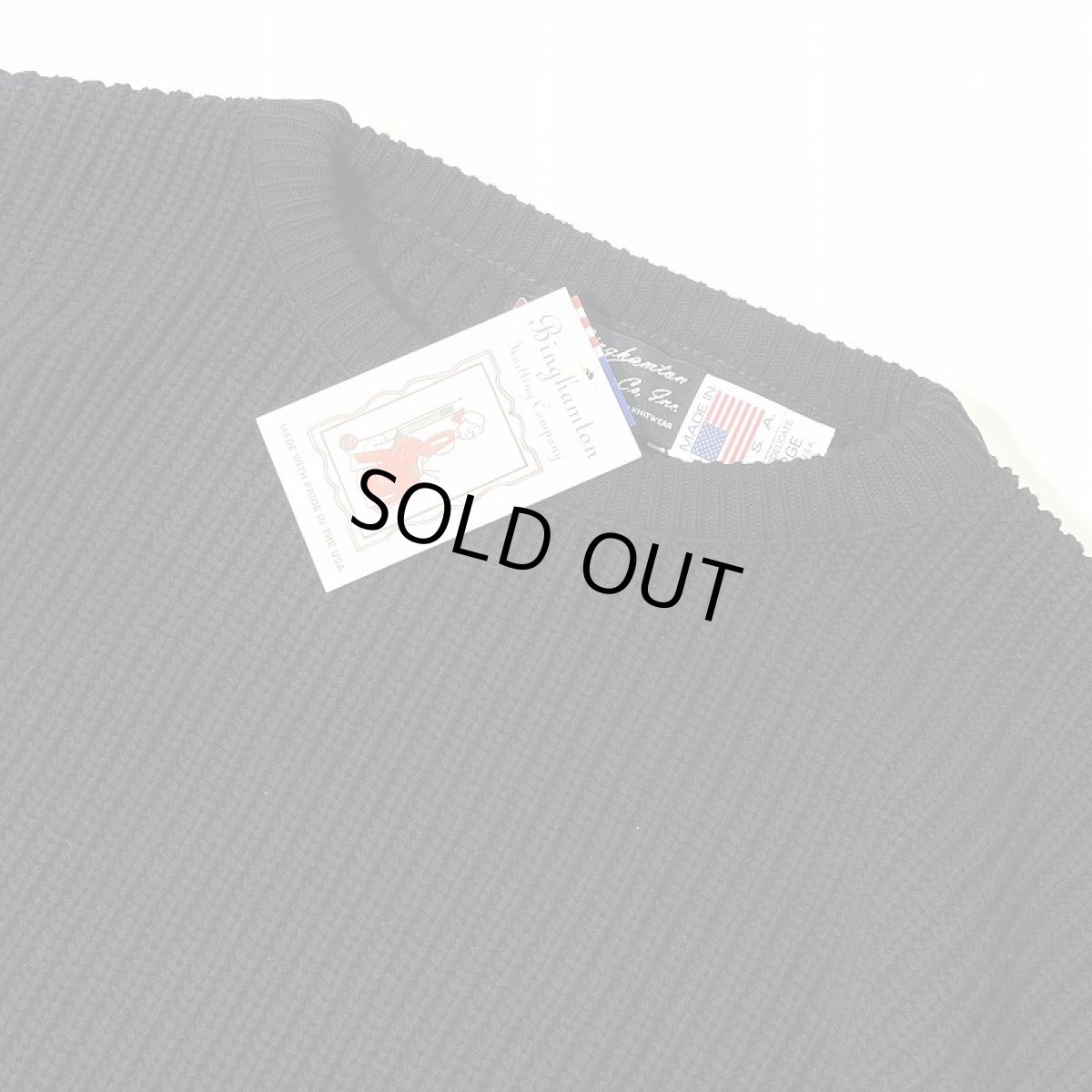 画像2: Binghamton Knitting Company Shaker Pullover Knit Sweater - Black (2)