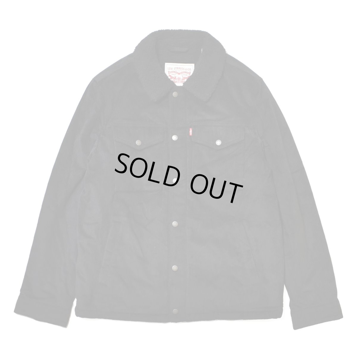画像1: Levi's Corduroy Sherpa Lined Trucker Jacket - Black (1)